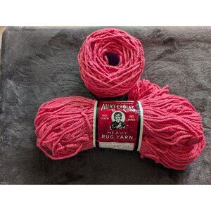 American Thread Aunt Lydia's Heavy Rug Yarn Lot of 2 Large Skeins 247/115 Cerise